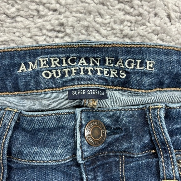 American Eagle Jeans Womens 6 Super Stretch Skinny Dark Wash Party Concert Denim - Picture 2 of 6